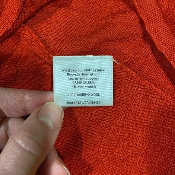 Eileen Fisher Red 100% Merino Wool Sweater - Picture 10 of 16